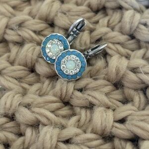 Elegant Blue and Silver Crystal Mariana Earrings